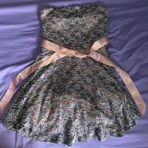 Sparkling Grey Strapless Junior Dress